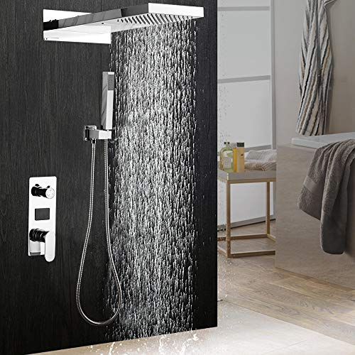 ‎Unterputz Duscharmatur Set, 3 Duschmodi Duschkopf ohne Armatur, Regendusche Duschsystem Unterputz Regen und Handheld, 1.5m Schlauch G1/2 Anschluss