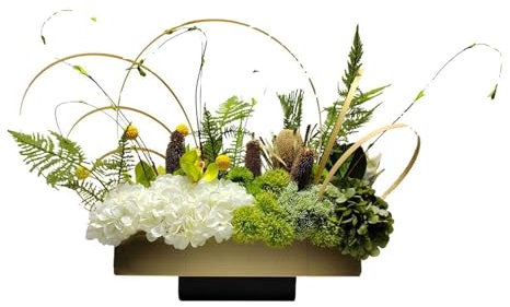 Fleurs Artificielles avec Vase Simulation de Bouquet de fleurs séchées en métal, Arrangement de fleurs de fleuriste, Table de hall d'hôtel, Simulation de fleurs, Art Floral, décoration d'entrée Fleurs