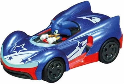Carrera - 20064233 GO!!! Sonic Speed Star - Stars | Action-Rennbahn 1:43 | Originalgetreue Sonic-Fahrzeuge | Schienenelemente für Action | Handregler mit Turbo für mehr Geschwindigkeit
