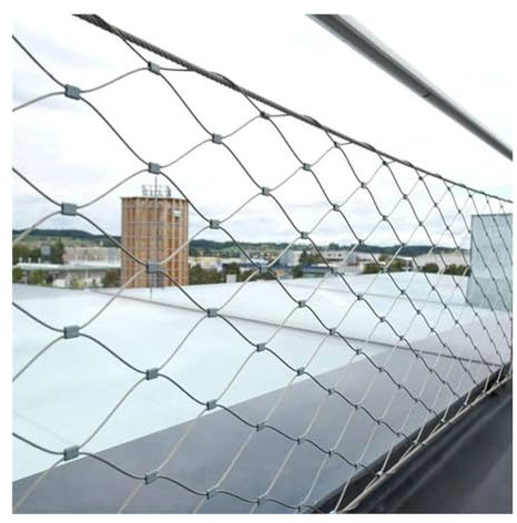 Rygcrud Edelstahl-Gartennetze - Flexibles Kabel Drahtseilgeflecht Balkon-Terrassen-Zaun - Abschreckung vor Diebstahl, Brüstungsschutz, Geflügelnetz(Silver-3mm,1x15m)