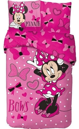 Parure de lit Minnie 140x200 - Housse de Couette Minnie 100% Coton (A)