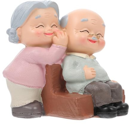 Amosfun Vecchio Uomo Nonna Ornamenti Matrimonio Nonna Nonno Figurine Per Coppie Nonna Nonno Statua Mini Figurine Anziani Statua Anniversario Figure In Resina