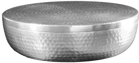 Schale ORIENT - 40cm - silber - Metall-Aluminium-Legierung handgefertigt | Unikat, montiert geliefert, Aufbewahrung, Dekoartion, hochwertige Metalloptik, modernes Design