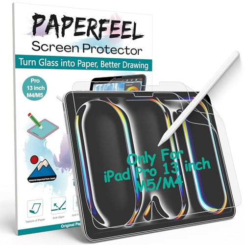 PAPERFEEL 2 Stück Folie für iPad Pro 13 Zoll M5 M4 2025 2024 Schutzfolie