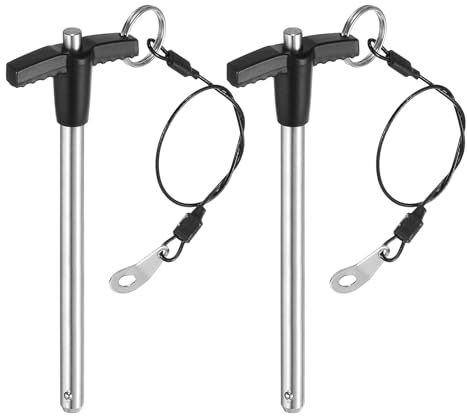 QUARKZMAN 2Pcs Goupille de Verrouillage 8mm x 90mm Longueur d'Utilisation | Poignée En T, Goupille Mecanindus, Acier Inoxydable Bouton-Poussoir À Libération Rapide