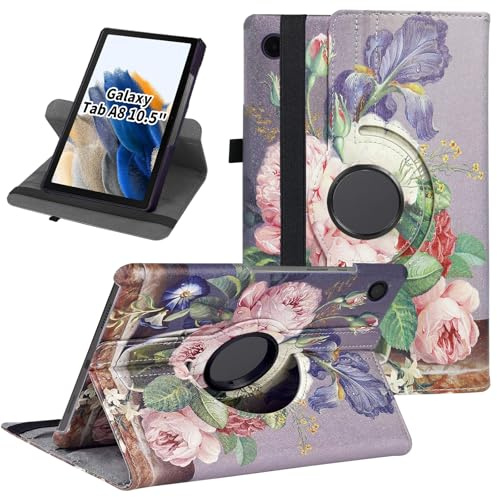 Custodia rotante per tablet Samsung Galaxy Tab A8 da 10,5 pollici 2021 2022 (SM-X205N/X200N/X207), custodia protettiva con supporto rotante a 360 gradi con accensione e spegnimento automatico per