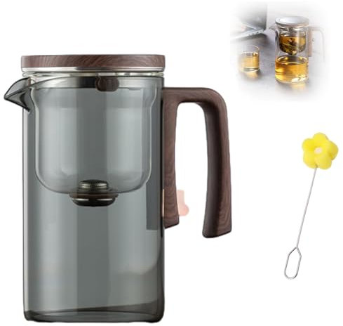 Enchanti - Théière magique, théière de sorcellerie, thé enchanté - Théière de sorcellerie avec passoire pour thé en vrac - Théière de sorcellerie - Gris fumé - 600 ml