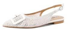 QUEEN HELENA Ballerine Eleganti Scarpe Basse con Cinturino Donna ZM9997 (Bianco, Sistema Taglie Calzature EU, Adulto, Donna, Numero, Media, 40)