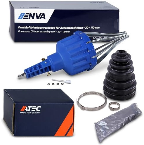 ATEC Faltenbalgsatz Antriebswelle Universal + ENVA Druckluft Montagewerkzeug Kompatibel mit