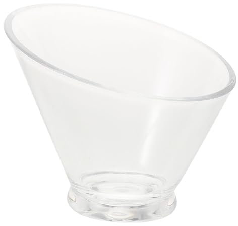 TOPPERFUN Saladier Transparent Acrylique Design Minimaliste Bol De Service Incliné Pour Salades Fruits Desserts Usage Maison Restaurant