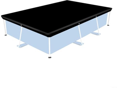 FUANA Cubierta rectangular de tela Oxford 210D para piscina sobre el suelo (400 x 211 cm)