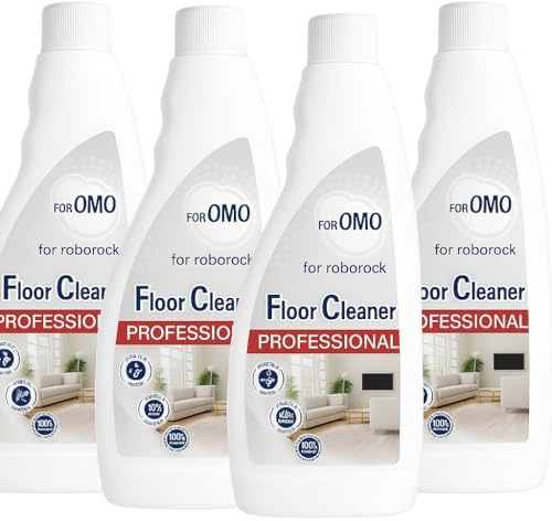 Soluzione detergente for pavimenti, detergente for pavimenti da 480 ml, confezione da 4, compatibile con tutti i robot aspirapolvere Roborock OMO Dyad/Dyad Pro/S7 Pro Ultra, pulizia multisuperficie.