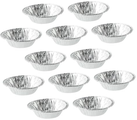 FUNNETOYU Stampini in Foglia per Crostatine Rotonde Stampi Crostatine Piccole per Torte Muffin e Gelatine Antiaderenti e Facili da Sformare Confezione