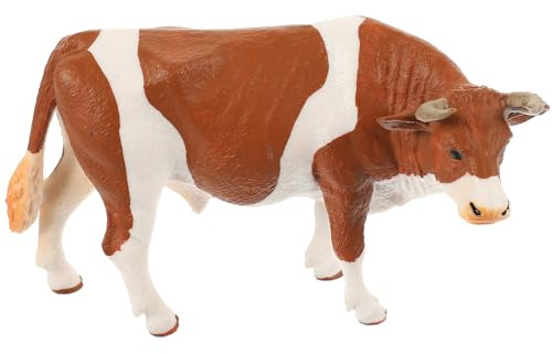 BESPORTBLE Figura De Vaca Lechera De Plástico Realista Estatua De Animal De Granja Detallada Figura Decorativa para Jardín y Casa De Muñecas Modelo Animales para Decoración del Hogar