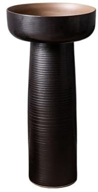 Freistehend Keramik-Standwaschbecken mit Wasserhahn und Ablaufgarnitur, bodenstehendes Waschbecken for den Außenbereich modern(Schwarz)