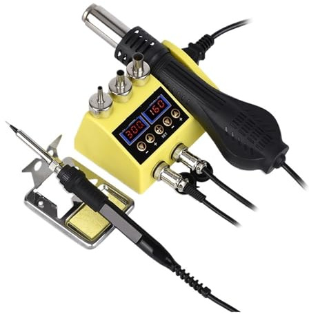 Estación De Soldadura Portátil 2 En 1, Pistola Aire Caliente 750 W, Soldador For Teléfonos Móviles, BGA, SMD, PCB, IC, Herramientas Reparación Calentamiento rápido(D)