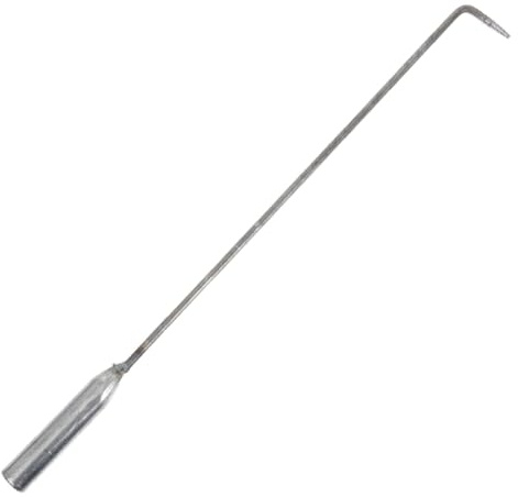 BESPORTBLE Tisonnier à Charbon Multifonction pour Foyer Extérieur et Barbecue, Acier Robuste 53 Cm, Crochet Long Portable pour Camping et Gestion du Feu