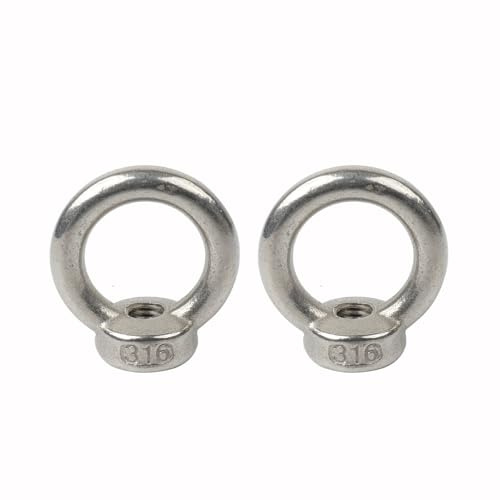 Tornillo Con Argolla 2 piezas de acero inoxidable 316 6 mm, anillo tornillo, perno ojo, tuerca enganche, tornillos, tuercas elevación
