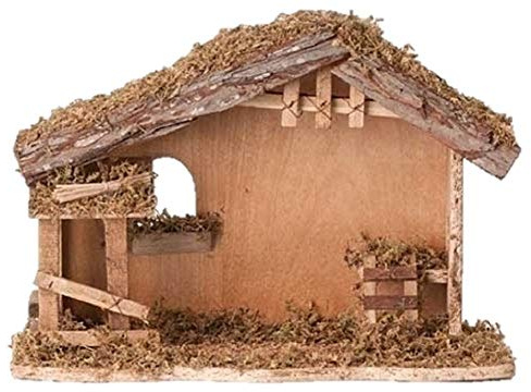 Nativity 10-1/2 Wooden Stable Fontanini by Fontanini