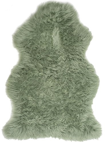 Lambland Hand Finished Large British Sheepskin Rug Pelt in Sage Green - Size Double Pelt