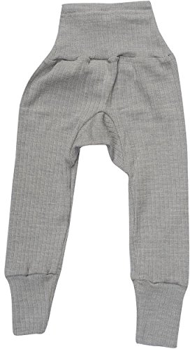 Cosilana, Baby Hose mit Nabelbund, 45% KBA Baumwolle, 35% kbT Wolle, 20% Seide (62/68, Grau Melange)