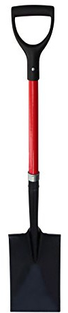 TABOR TOOLS Shovel with Straight Blade and Comfortable D Grip 32 Inch Fiberglass Handle, Digging Spade. J212A. (D Handle, Straight Blade)