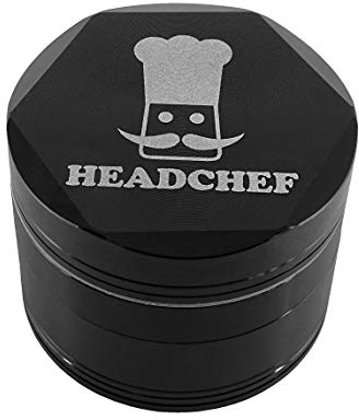 Headchef Hexcellence Metal Herb Grinder 4 Piece Grinder, 55mm (Black)