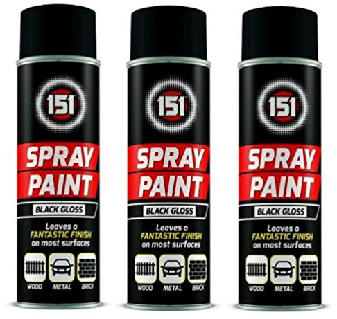250ml High Grade Matt Gloss Household Spray Paint Can for Autos Wood Metal Plastic Graffiti (3, Black Gloss)