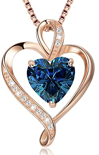 LAVUMO Herzkette 925 Silber/Messing Rosegold Gold Damen Halskette Geschenk | Herz änhänger Kette Damen Schmuck Geschenk für Frau Frauen an Geburtstags Weihnachten Valentinstag Hypoallergen Ketten