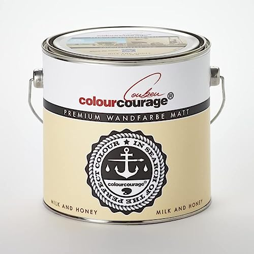 colourcourage Premium bunte Wandfarben Matt Lars Contzen 2,5 Liter (MILK AND HONEY (gelblich))
