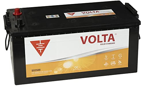 Bateria Solar 250Ah C100 para Automóvil de turismo - Borne +Izq - Medidas Largo 517x Ancho 275 x Alto 243 mm. con 2 años de Garantía - Fabricación Europea.