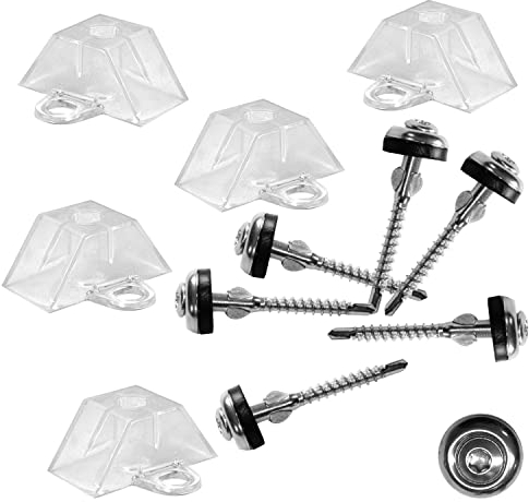 GK Befestigungsset für Trapezwellplatten: Spengler mit Bohrflügel & Bohrspitze + Trapez-Abstandshalter (100er Set, Edelstahl, Kunststoff, 4,5 mm, 7,5 mm, UV-beständig, Made in Germany)