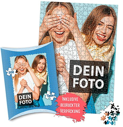 Hochformat Foto-Puzzle 24-1000 Teile in inkl. hochwertiger Verpackung - mit eigenem Foto Bedrucken - Puzzle selber gestalten - 500 Teile in Kartonverpackung