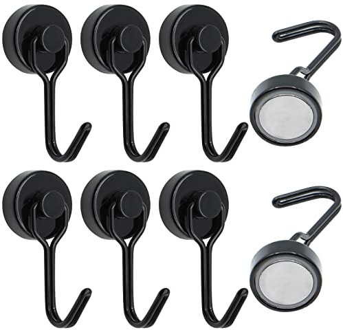 Scettar Gancio magnetico extra forte per barbecue, 15 kg, magnete al neodimio (nero)