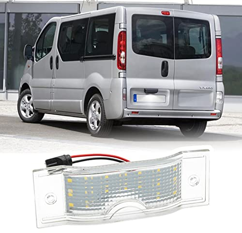 LED Kennzeichenbeleuchtung kompatibel mit Opel Vivaro A B, R/enault Trafic II III, N/issan NV300, Fiat Talento Xenon White Nummernschildbeleuchtung Tag Lampe
