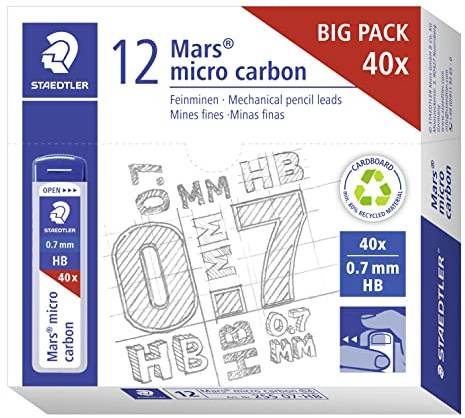STAEDTLER Mars micro carbon 255 Minen – 0,7 mm HB, 40 Stück
