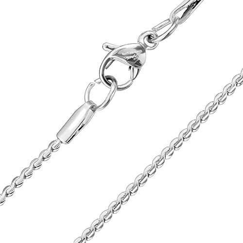 Treuheld® Dünne Zopfkette in 3 Farben | Halskette 1,5mm breit [01.] silber