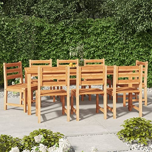 Festnight Gartenmöbel Set 8 Personen Sitzgruppe Garten Essgruppe Holz Gartentisch mit 8 Stühlen Set Gartengarnitur Sitzgarnitur Wetterfest Esstisch Holzisch Massivholz Teak