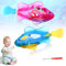 Robot Fish , 2/4Pcs Swimming Robotic Fish Toy with LED Light Kids Bath Toy Electric Swimming Fish for Kids Gift (Blue+Red)
