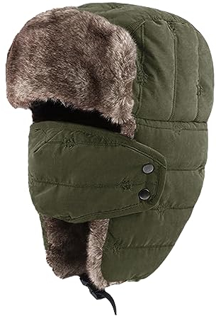 Cozylkx Kunstfell-Trappermütze Mit Ohrenklappen Und Abnehmbarer Maske, Unisex-Fliegermütze, Trappermütze, Warme Wintermütze Für Männer Und Frauen