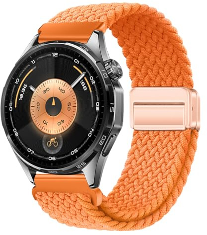 XMUXI Nylon Straps Compatible with Huawei GT6 46mm/GT5/GT4 46mm/GT3 Pro/GT2e Wrist Strap, 22mm Magnetic Stretch Sport Band for Garmin Venu 4 Watch Strap/Venu 3 2/Forerunner 255/265