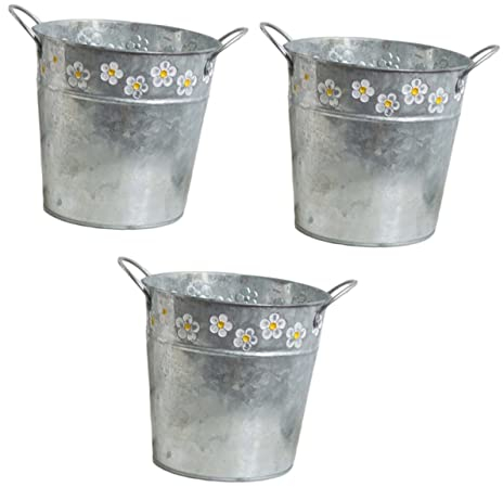 ABOOFAN 3pcs Vintage Iron Bucket Small Round Flower Pot Home Decoration Desktop Storage for Gardening Bonsai