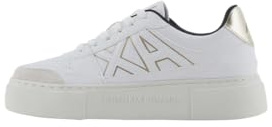 Armani Exchange dam kurt, färgkontrast, Chunky Sole sneakers, Op White Pale, 38 EU