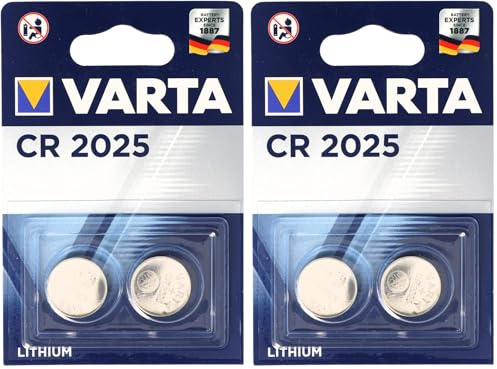VARTA Batterien Knopfzelle CR2025, 2 Stück, Lithium Coin, 3V, kindersichere Verpackung, für elektronische Kleingeräte - Autoschlüssel, Fernbedienungen, Waagen (Packung mit 2)