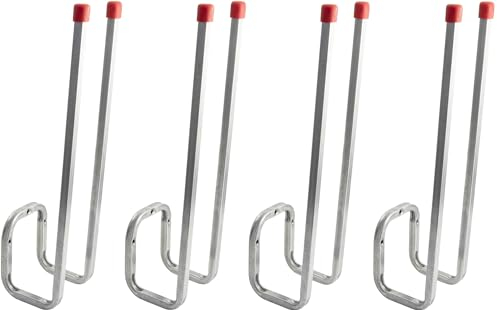 Gedotec Wandhalterung - Doppel-Wandhaken zum Schrauben Stahl verzinkt | 4 Stück Stiefelhaken 400 mm inkl. Befestigungsmaterial | Allzweckhaken aus Metall | Wandhalterung Garage | Wand-Montage