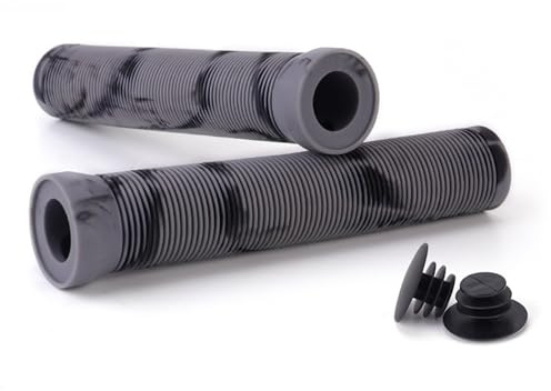 Scooter Grips Bike Handlebar Grips with Bung Ends, Soft Rubber Flangeless Handlebar Grips Mountain Bike Handles Grips For Stunt Scooters, MTB, BMX Urban Bike, Tricycle, Wheel Chair