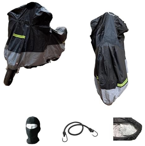 Compatible con Kymco Grand Dink 125 - Funda protectora para moto afelpada de 250 g, impermeable, antigrandina, XXL, cubierta resistente para moto, scooter, parabrisas y baúl 296 x 105 x 127 cm