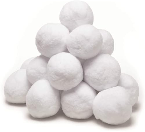 Qikam Künstliche Schneespielzeugbälle für Kinder, Schneeballkampfset für drinnen und draußen,Realistischer gefälschter Schneeball - Sichere, robuste künstliche Schneebälle im Vliesbeutel für