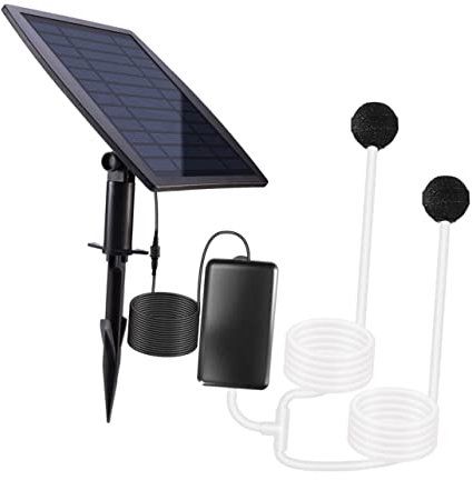 Sosoport Solar-teichpumpe Für Gartenteich Solar-sauerstoffpumpe Tragbare Pumpe Für Teiche Ohne Stromanschluss Verbessert Wasserqualität Durch Sauerstoffzufuhr