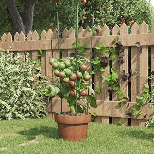 Homgoday Decoración de muebles, soportes para plantas de jardín con 3 anillas, 5 unidades, color verde, 60 cm, de acero, muebles de interior/exterior para salón, oficina